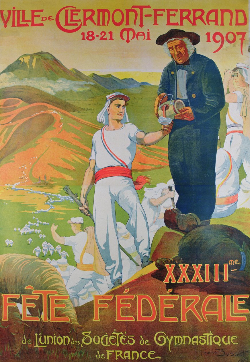 ملصق Fete Federale ، مايو 1907 (حجر ملون) بواسطة موريس بوسيت