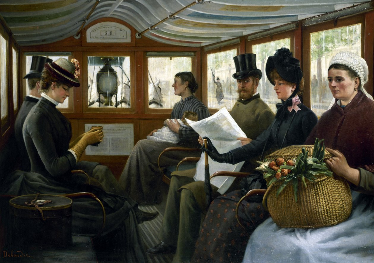 في Omnibus ، 1885. بواسطة موريس ديلوندر