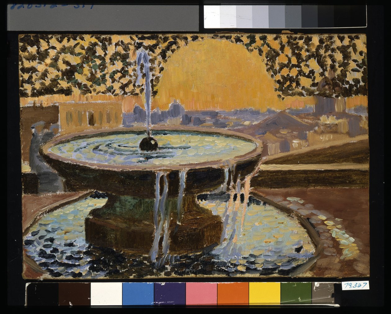 نافورة في The Villa Medici (زيت على ورق مقوى ذو طبقات) بواسطة موريس دينيس