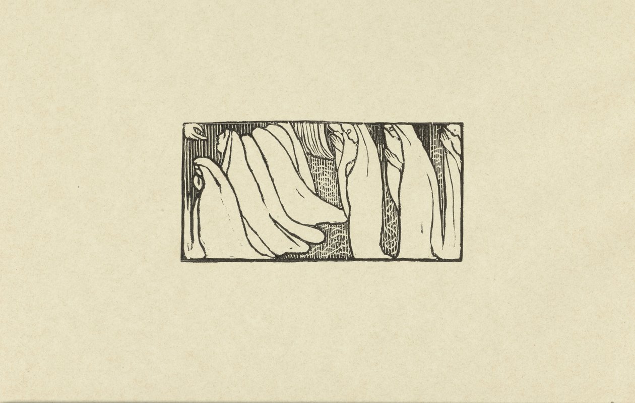 Illustratie bij gedicht uit dichtbundel Sagesse van Paul Verlaine Woodcut مقال لـ Sagesse L'Epreuve (عنوان السلسلة) بواسطة موريس دينيس