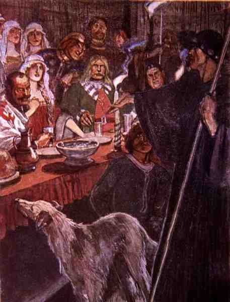 "لا شيء" قال الحاج الذي وقف بالقرب من ما يكفي لسماعه ، رسم توضيحي من "Ivanhoe للبنين والبنات" ، أعاد روايته أليس جاكسون ، حانة. 1924 (ليثو) بواسطة موريس غريفنهاغن