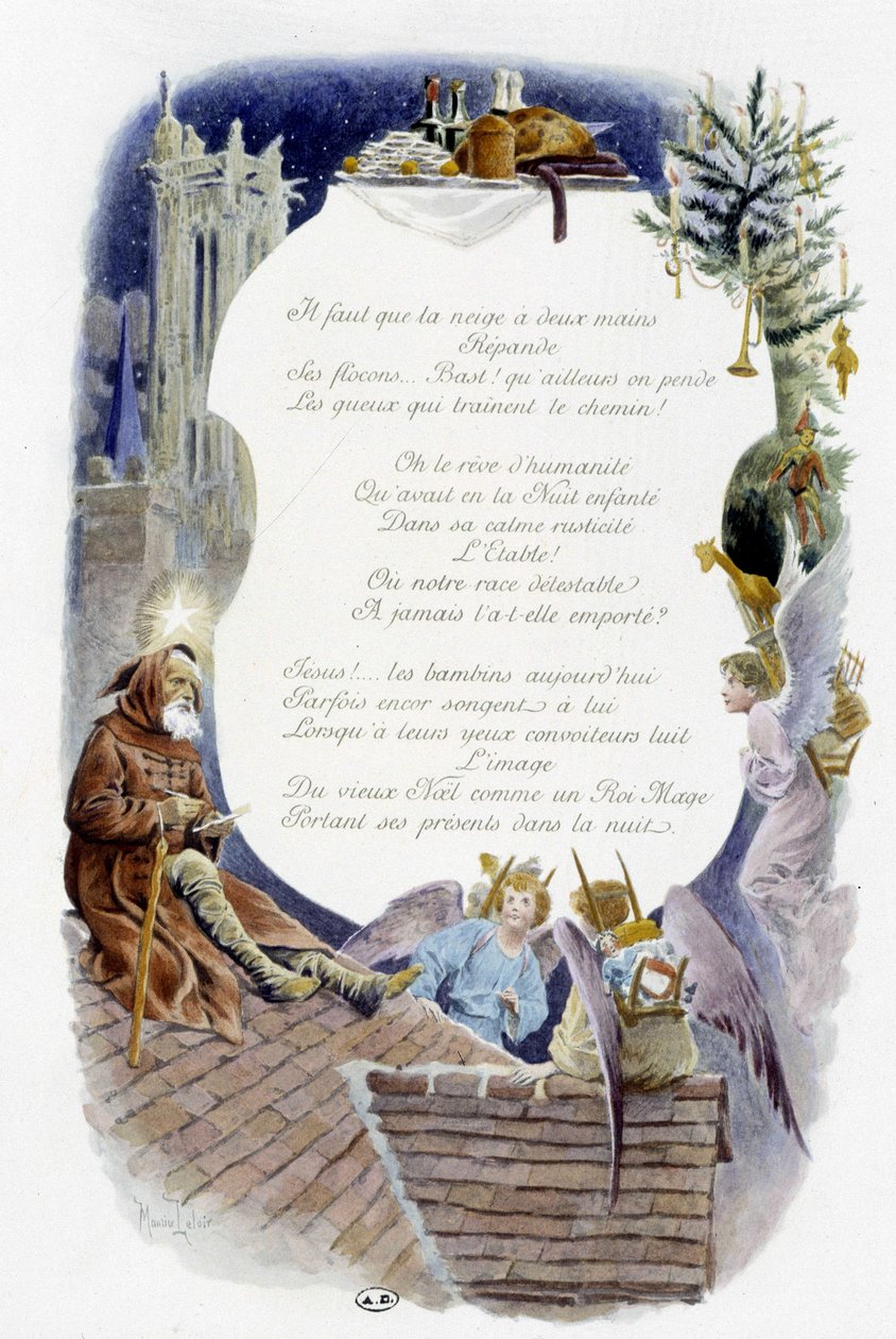 ديسمبر "أغنية الشهر" بقلم جيروم دوسيه ، رسم توضيحي - موريس ليلوار ، محرر. ريمس 1904. إل ميشود بواسطة موريس ليلوار