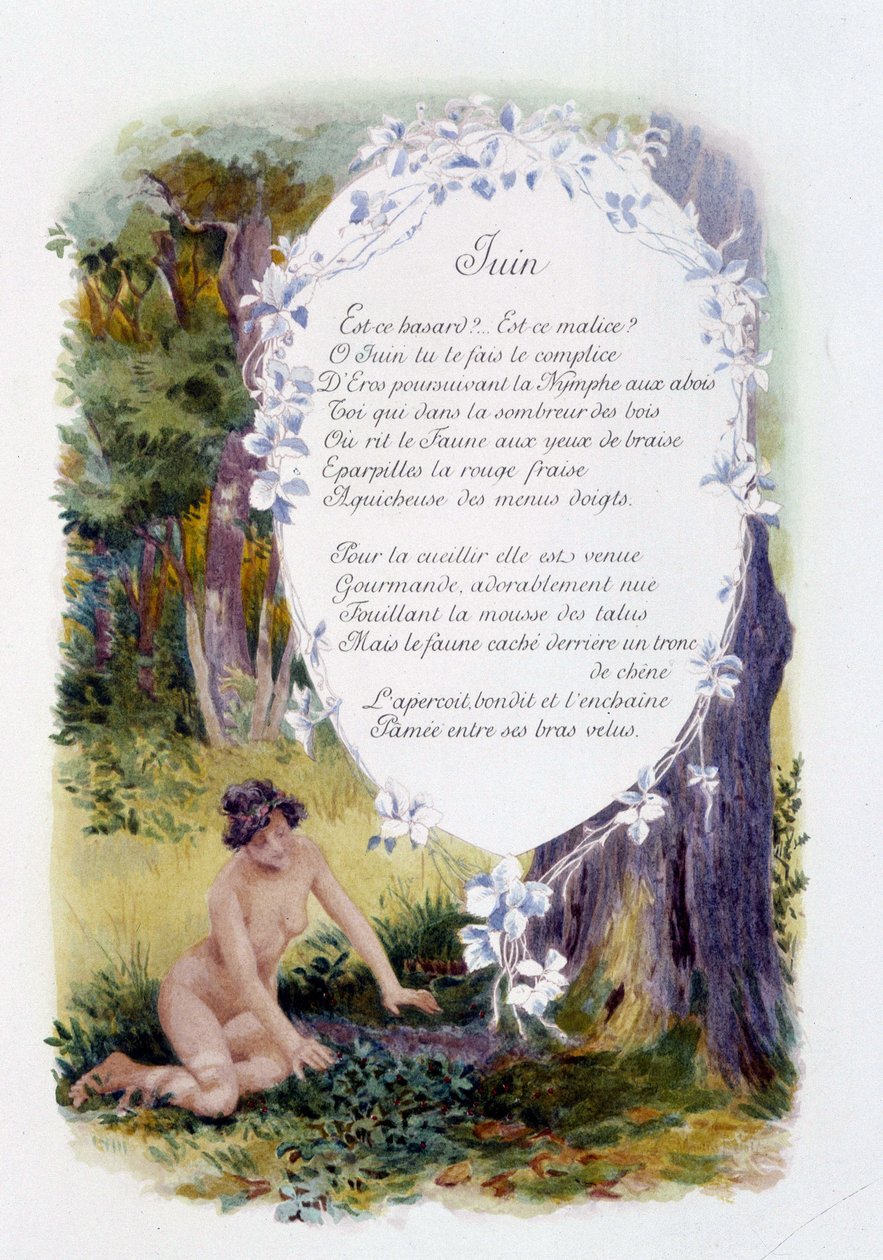 يونيو "أغنية الشهر" بقلم جيروم دوسيه ، رسم توضيحي - موريس ليلوار ، محرر. ريمس 1904. إل ميشود بواسطة موريس ليلوار