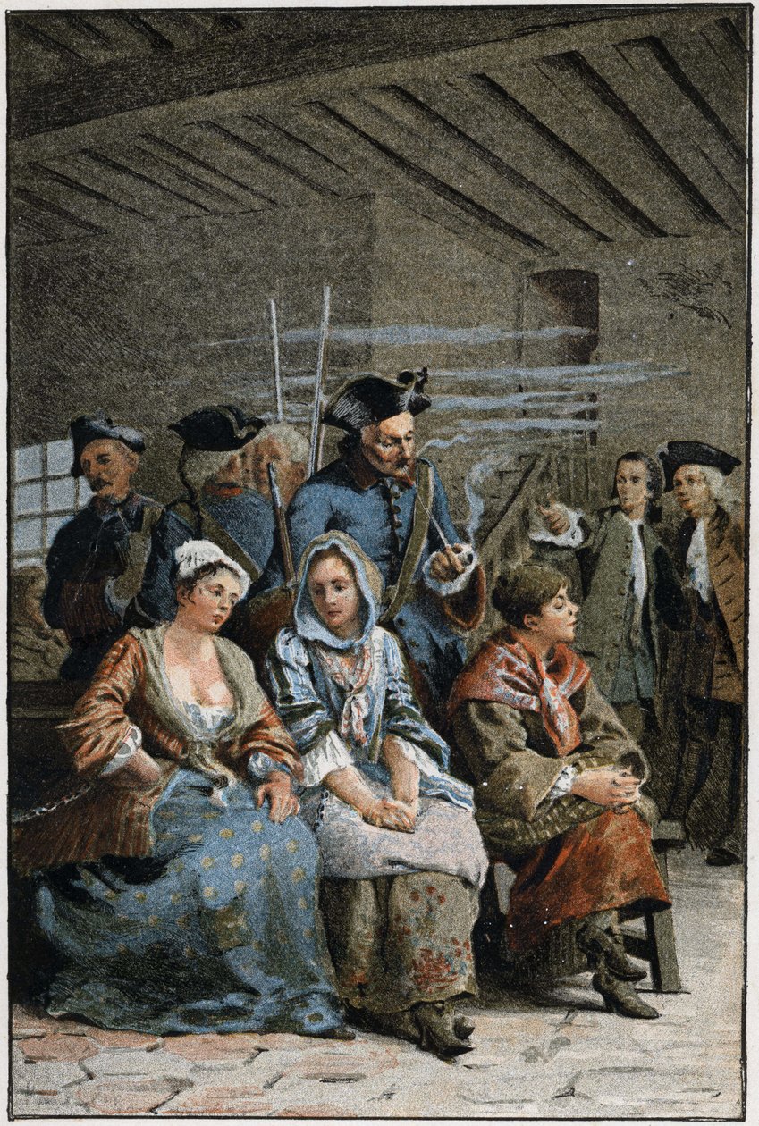 لا شاين - في "تاريخ مانون ليسكوت وشوفالييه دي جريوكس" للكاتب الفرنسي لاب بريفوست (1697-1763). نقش بعد رسومات موريس ليلوار (1885). بواسطة موريس ليلوار