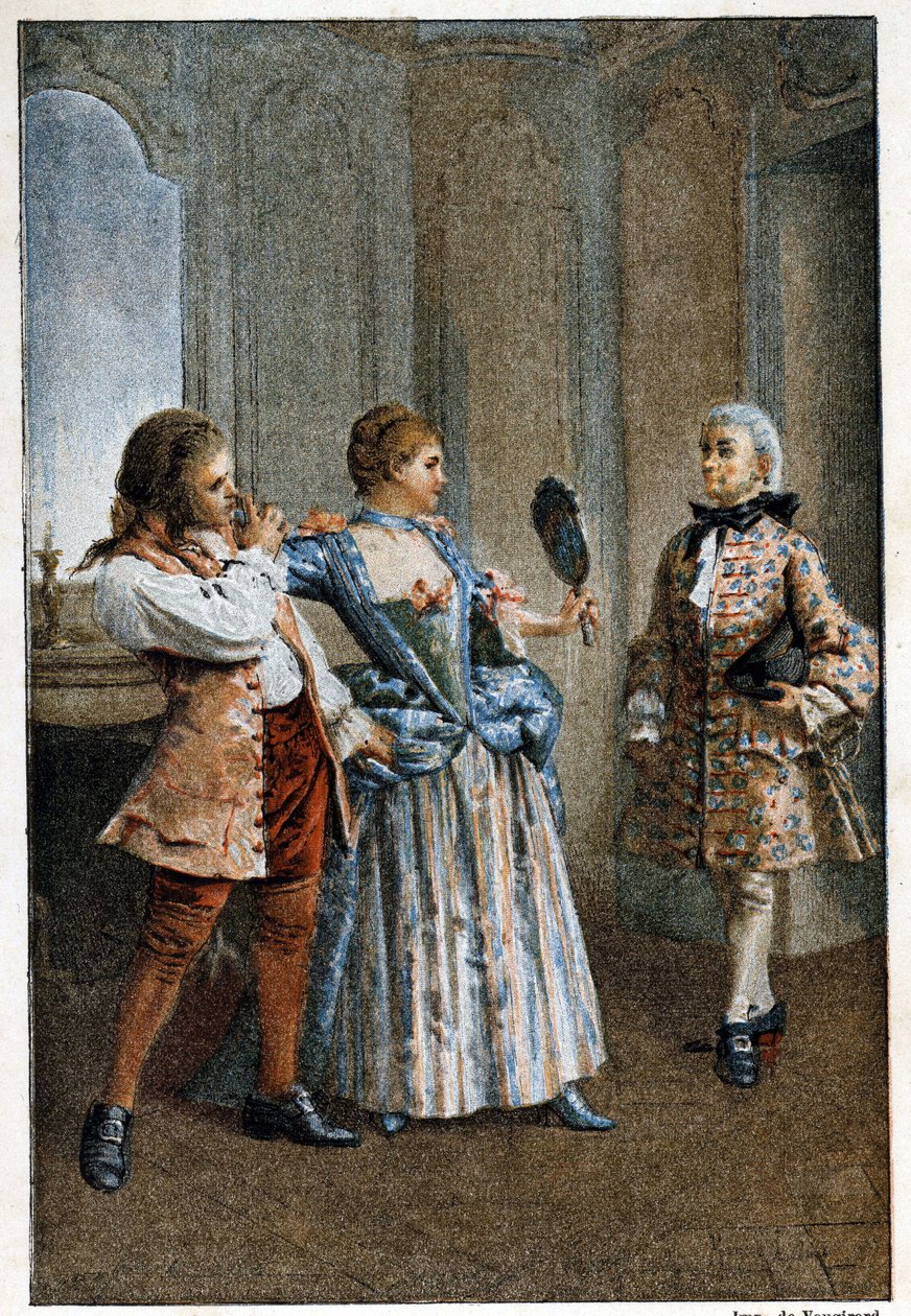 لو ميروار - في "تاريخ مانون ليسكوت وشوفالييه دي جريوكس" للكاتب الفرنسي لاب بريفوست (1697-1763). نقش بعد رسومات موريس ليلوار (1885). بواسطة موريس ليلوار