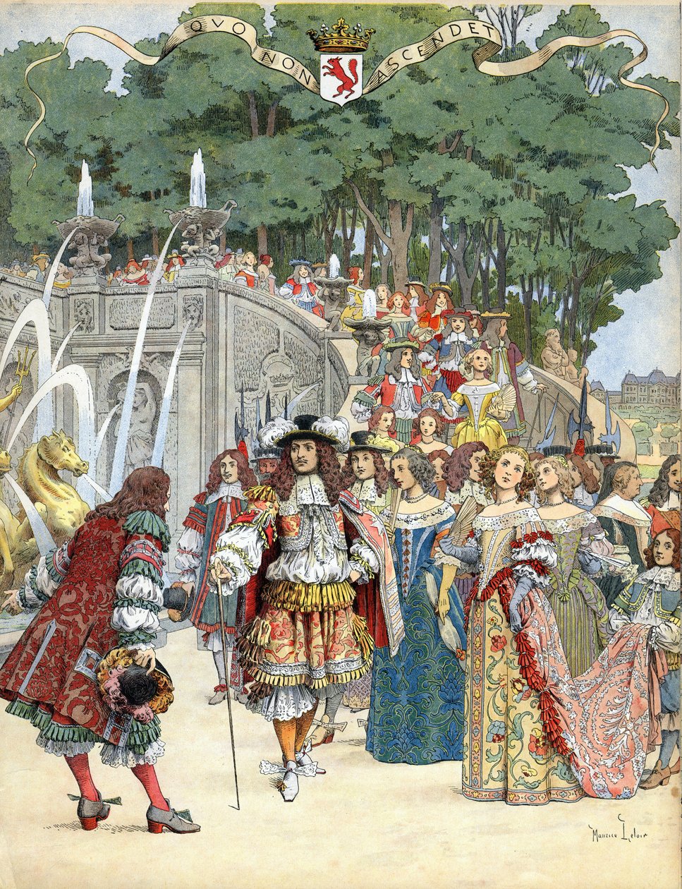 نيكولاس فوكيه يستقبل الملك الإنجليزي لويس الرابع عشر في قلعته في Vaux Le Vicomte ، فرنسا ، 17 أغسطس بواسطة موريس ليلوار