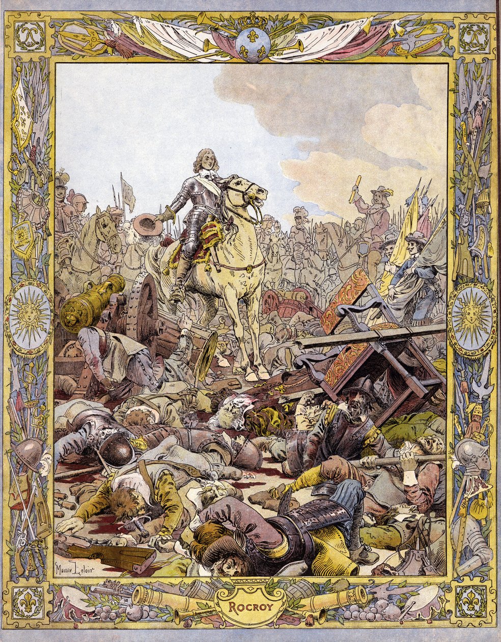 الأمير لويس الثاني من بوربون كوندي (بوربون كوندي) ، المعروف باسم غراند كوندي (1621-1686) ، دوق إنين يرحب بجثة كونت فونتين في معركة روكروي (روكروي) ضد الإسبان ، 19 مايو. بواسطة موريس ليلوار