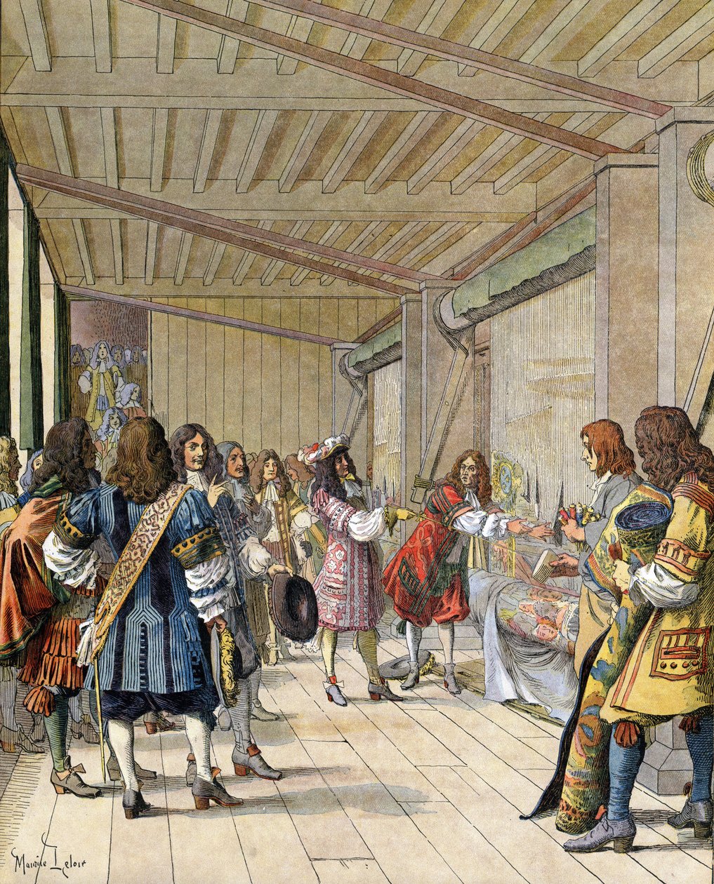 أوضح الرسام تشارلز ليبرون (لو برون) (1619-1690) ، مدير التصنيع ، للويس الرابع عشر ، المعروف باسم Le Roi-Soleil (الملك سولي أو لويس العظيم بواسطة موريس ليلوار