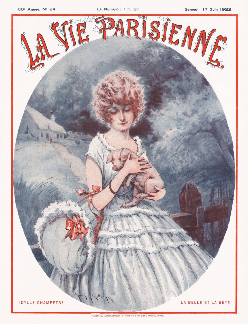 غلاف مجلة Parisian Life ، 1922 بواسطة موريس ميليير