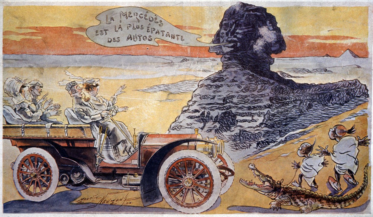 مرسيدس هي السيارة الأكثر روعة ، عام 1900 (رسم توضيحي) بواسطة موريس نيومونت