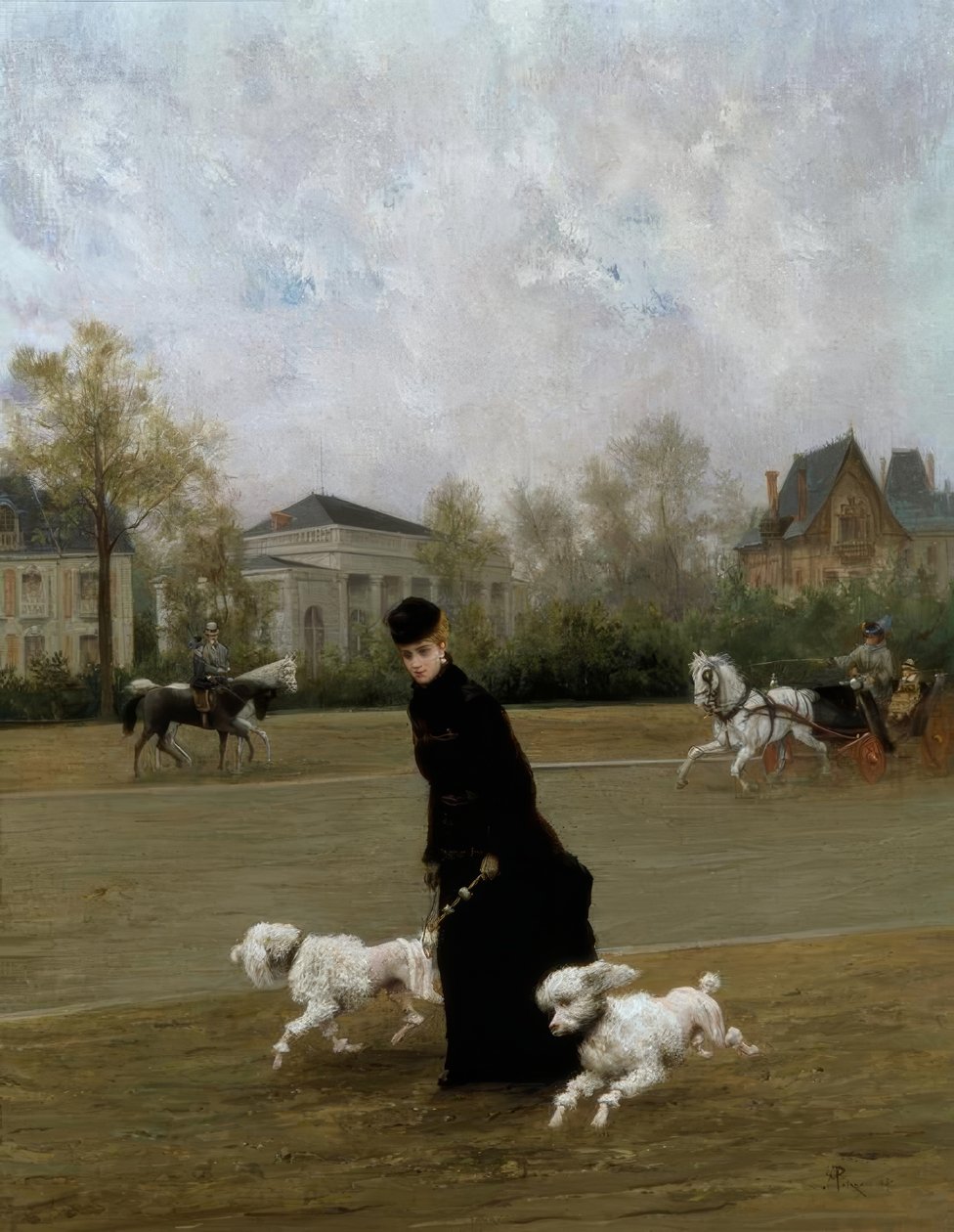 M.Poirson، Elegante au Bois de Boulogne، Paris - Gem.، 1877 بواسطة موريس بويرسون