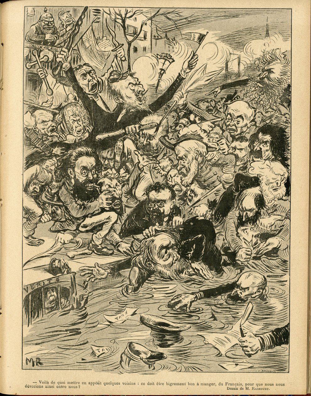 رسم توضيحي لموريس راديجيه (1866-1941) في Le Rire بواسطة موريس راديجيت