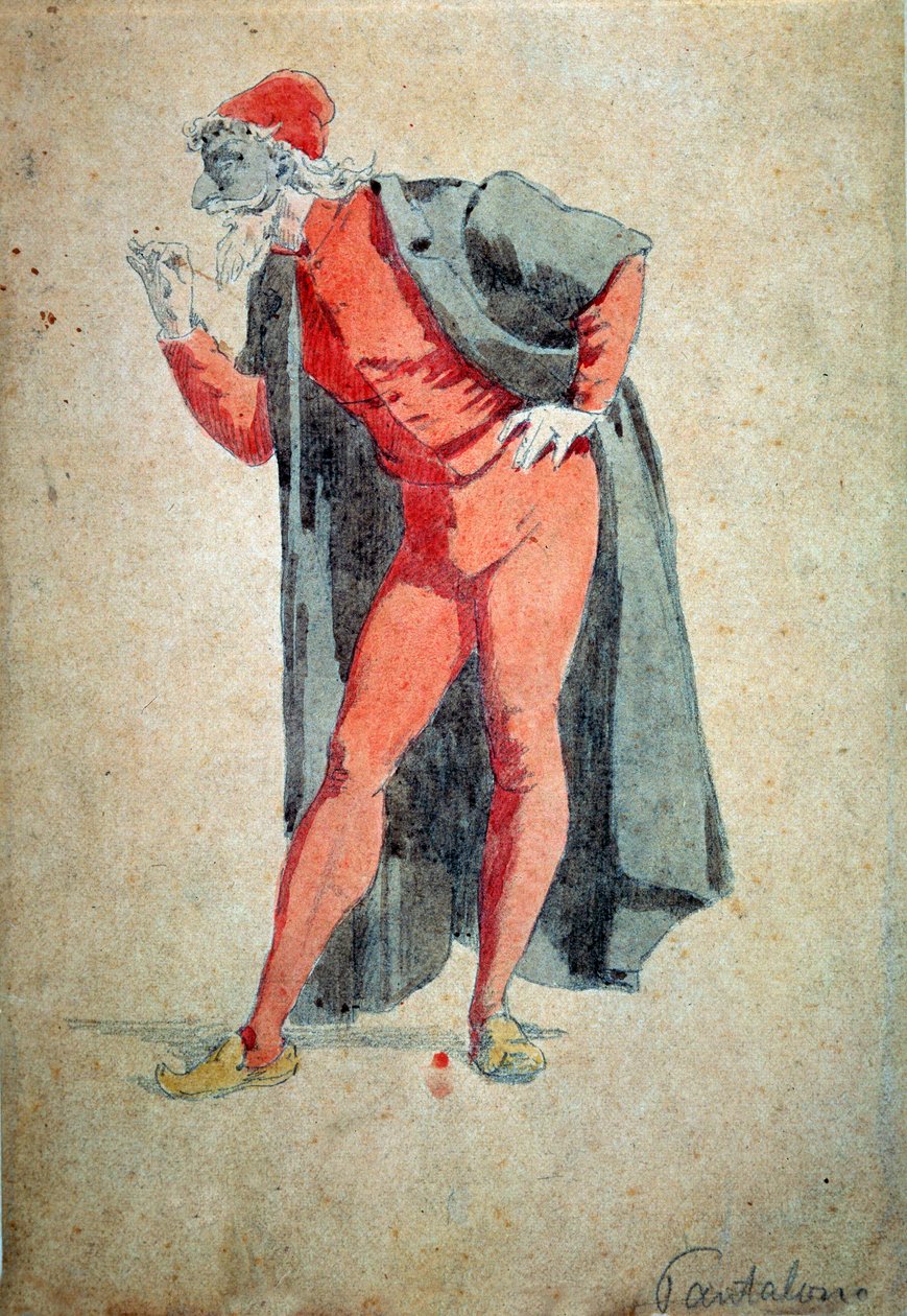 زي وشخصية مسرحية: Pantalone (سروال ، طبيب) من "" Masks and jesters "(الكوميديا الإيطالية أو Commedia dell