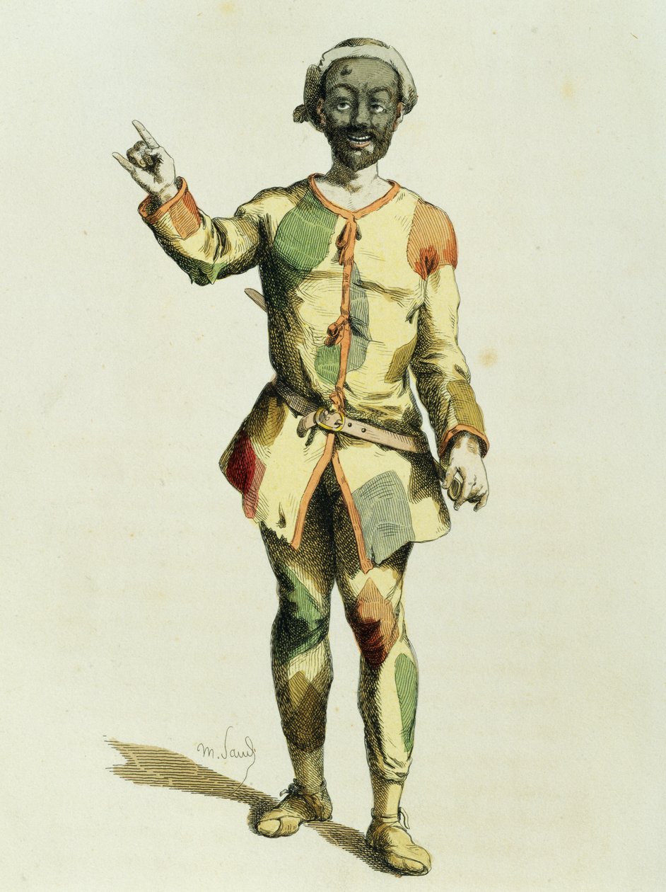 Harlequin في عام 1570 ، بواسطة موريس ساند (1823-1889) بواسطة موريس ساند
