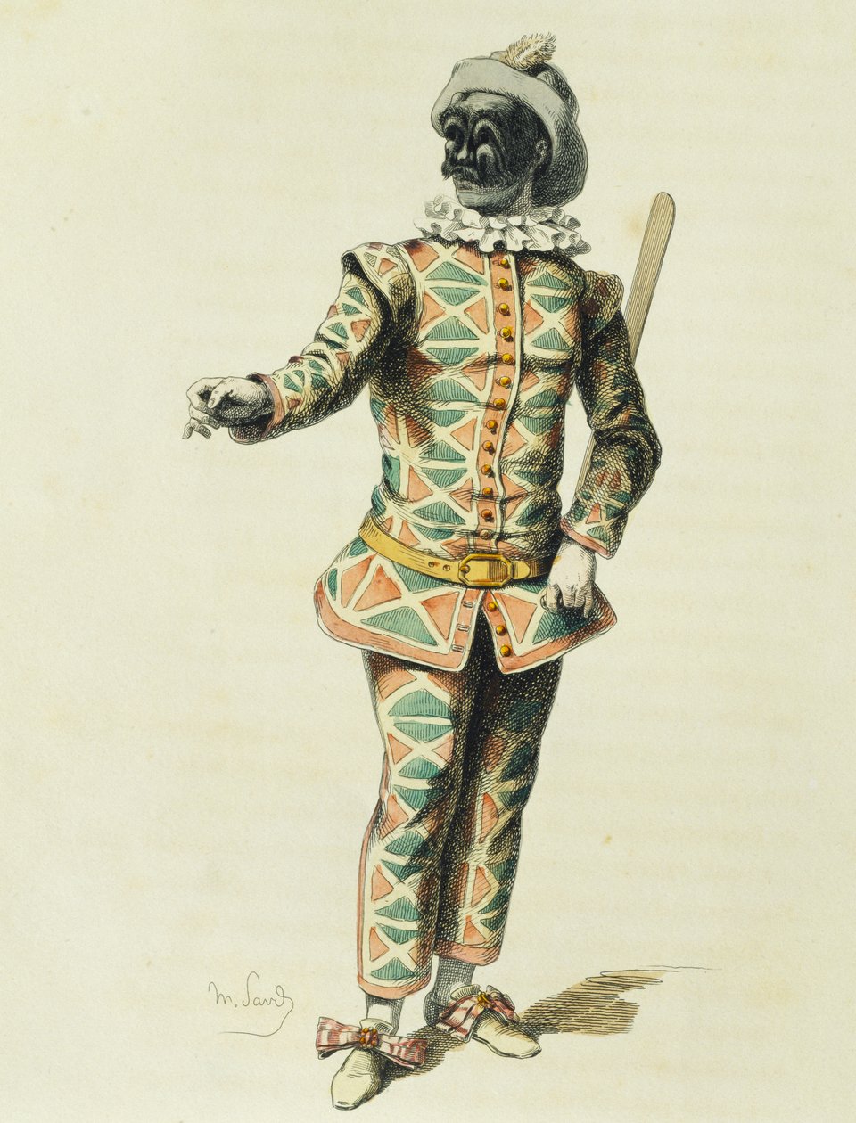 Harlequin في 1671 ، بواسطة موريس ساند (1823-1889) بواسطة موريس ساند