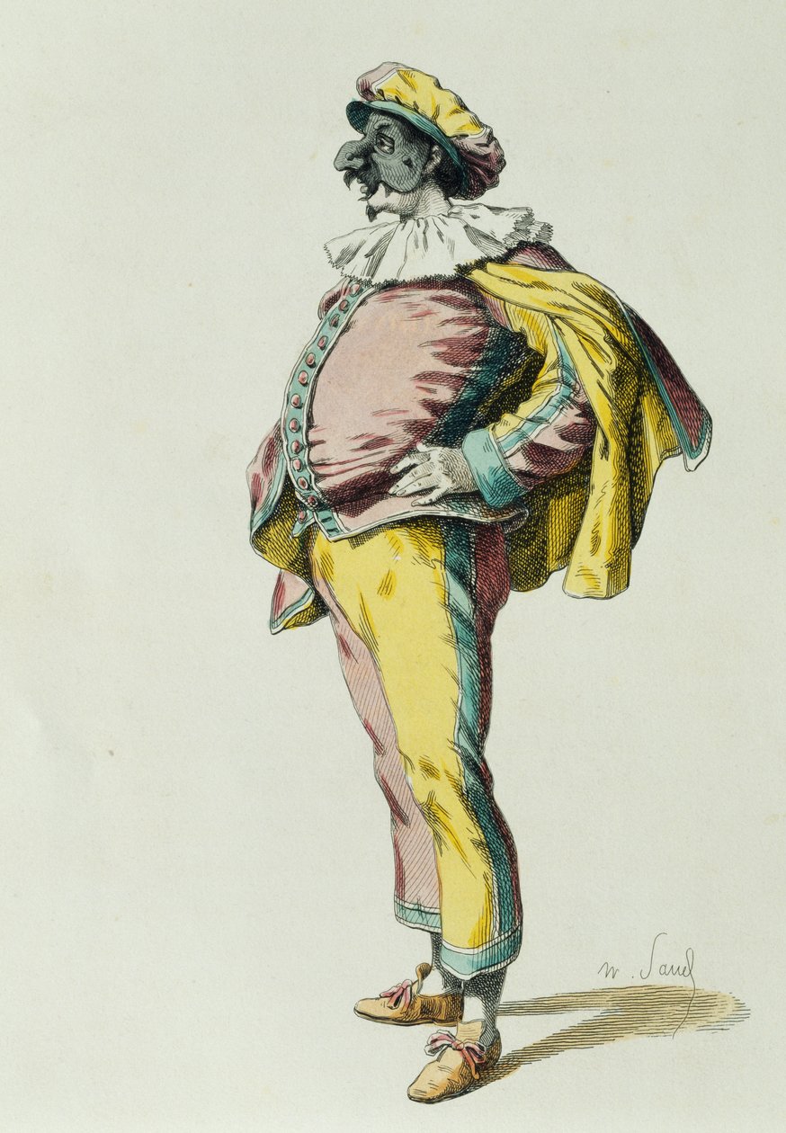 Pulcinella في عام 1685 ، بواسطة موريس ساند (1823-1889) بواسطة موريس ساند