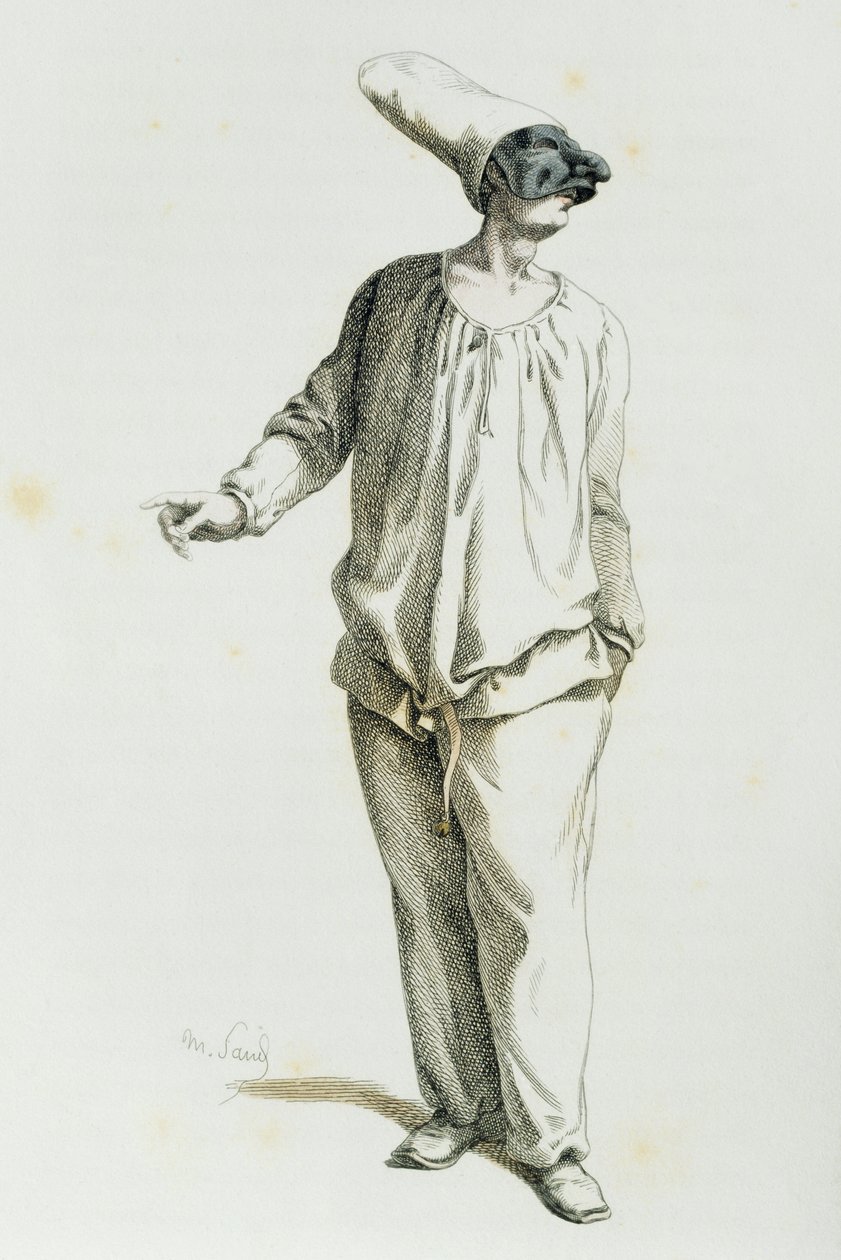 Pulcinella في عام 1800 ، بواسطة موريس ساند (1823-1889) بواسطة موريس ساند