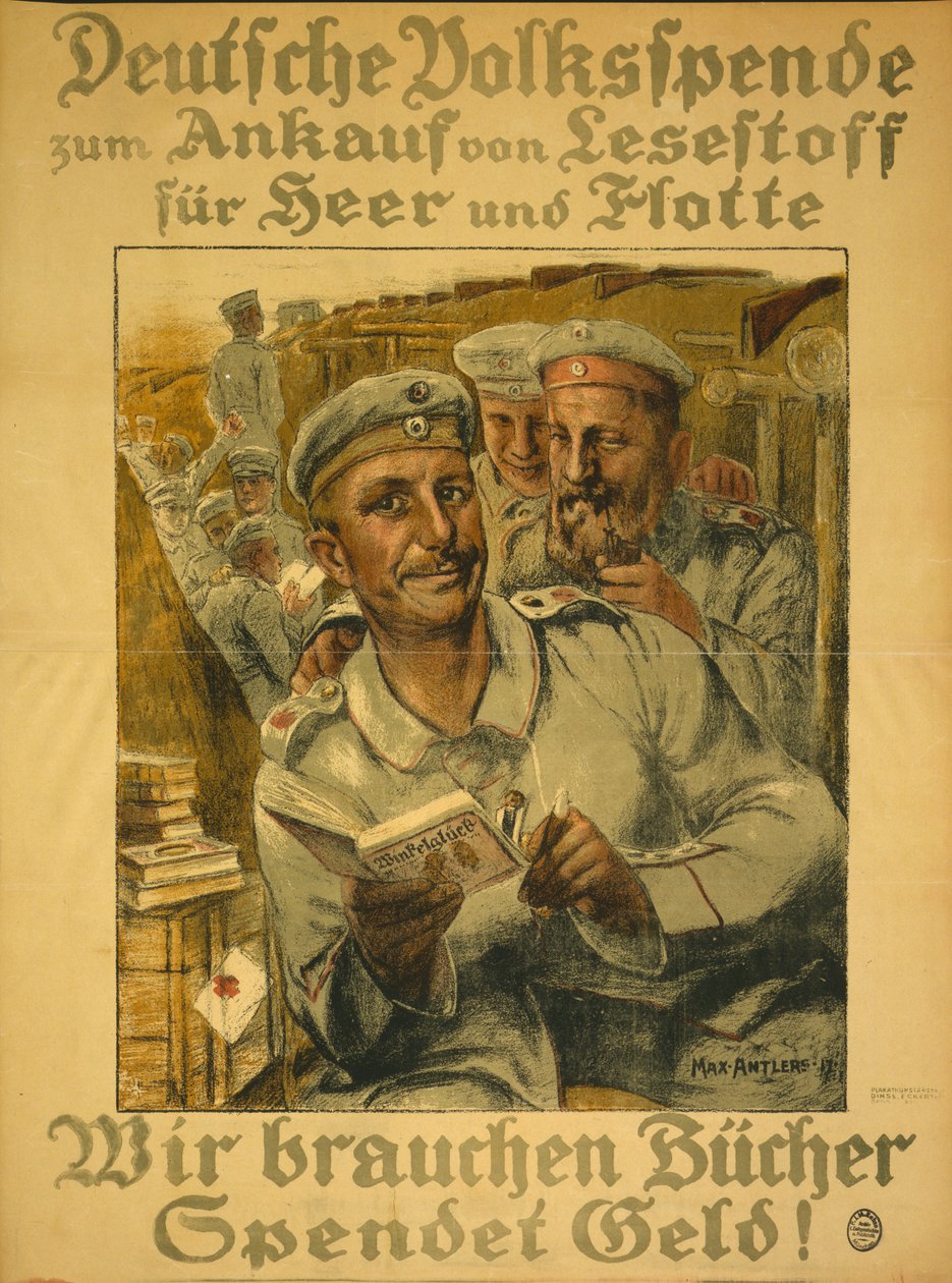 نحتاج إلى كتب ، نتبرع بالمال! ، 1917 بواسطة ماكس انتلرز