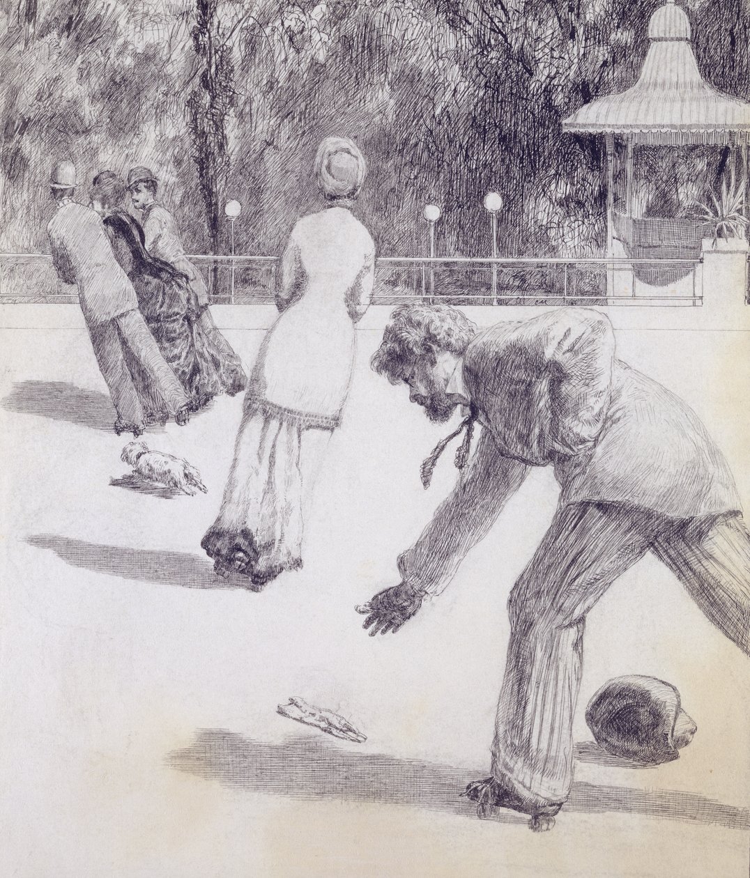 عمل من "إعادة صياغة على اكتشاف قفاز" ، حانة. 1881 ، 1878 (حبر وقلم هندي مغسول) بواسطة ماكس كلنجر