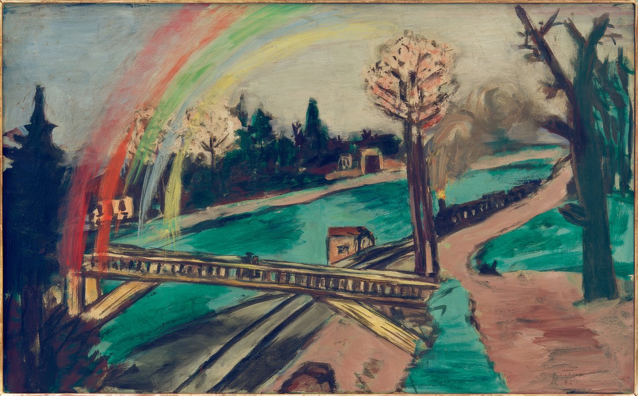Eisenbahnlandschaft mit Regenbogen بواسطة ماكس بيكمان