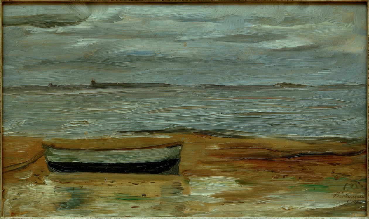 Strand mit grauem Kahn und grauem Meer بواسطة ماكس بيكمان