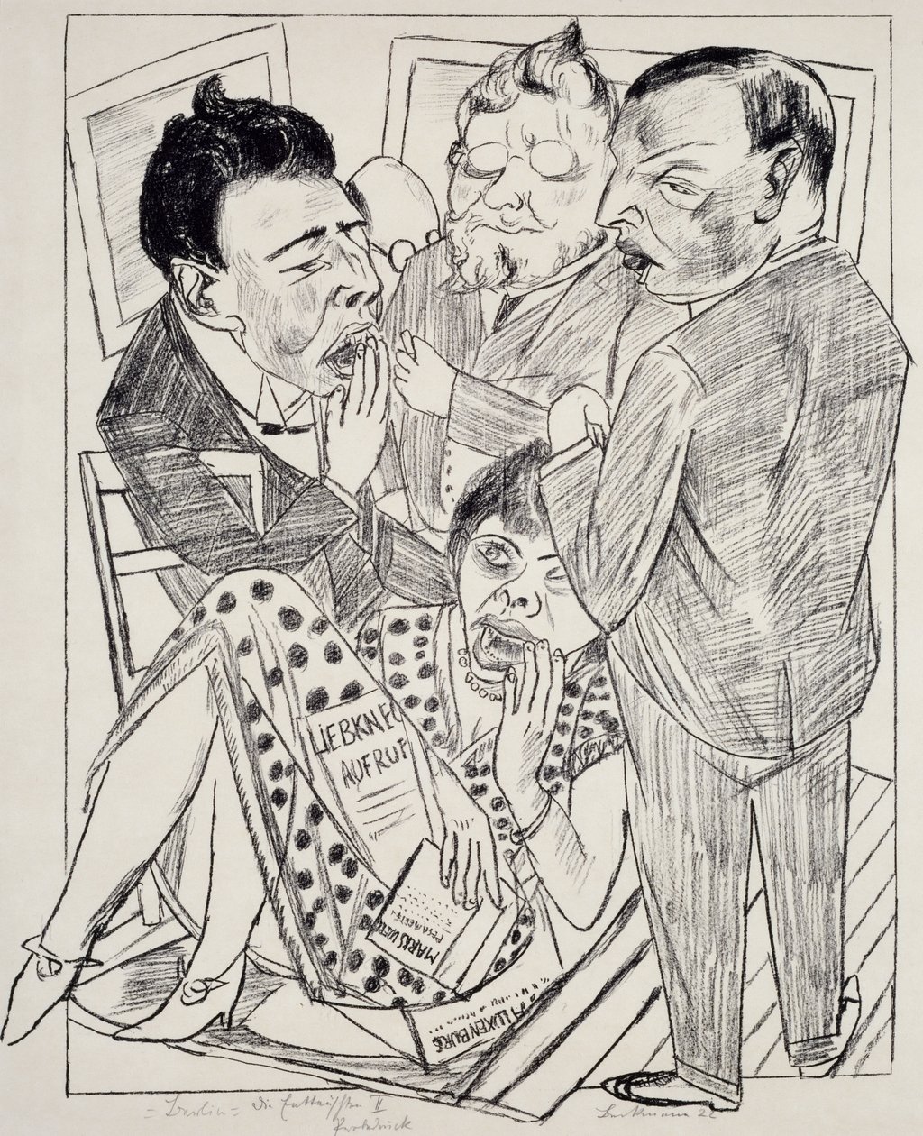The Disappointed II ، بقلم ماكس بيكمان (1884-1950) ، مطبوعة حجرية. ألمانيا ، القرن العشرين. بواسطة ماكس بيكمان