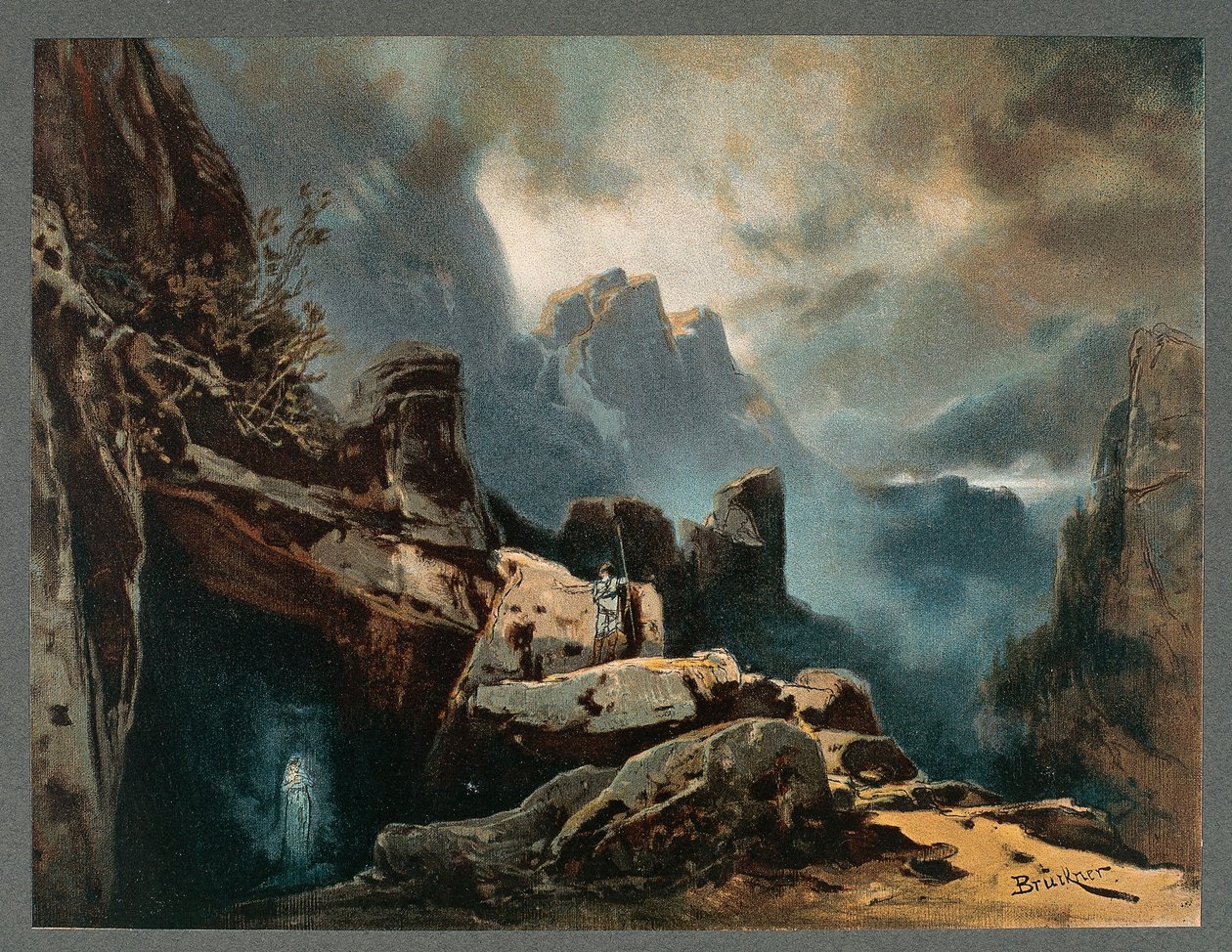 France, Paris, Set design for act III of The Ring of the Nibelung - The Rhinegold by Richard Wagner بواسطة ماكس بروكنر
