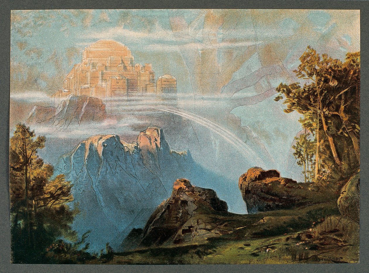France, Paris, Set design for act III of The Ring of the Nibelung - The Rhinegold by Richard Wagner بواسطة ماكس بروكنر