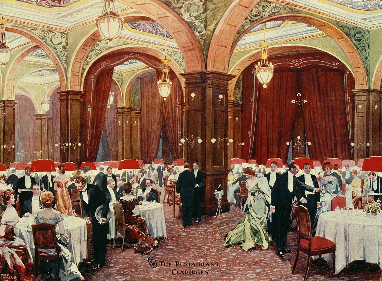 فندق كلاريدج ، لندن ، حوالي 1900 (لون ليثو) بواسطة ماكس كوبر