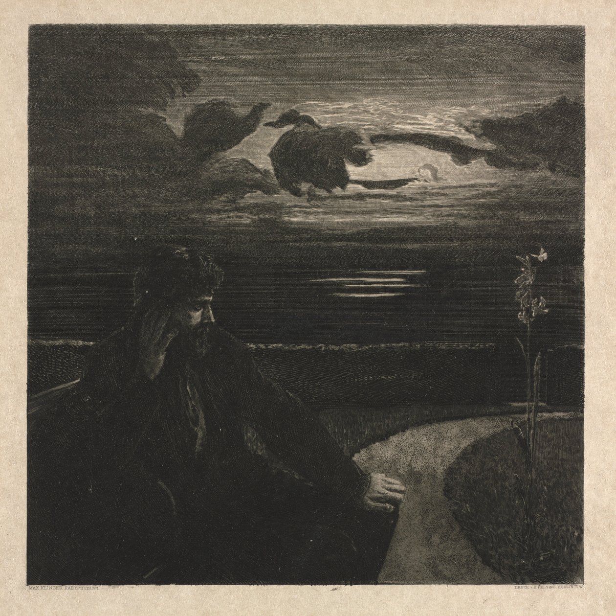 ليلة ، من الموت ، الجزء الأول ، Opus XI Nacht ، Vom Tode ، Erste Teil ، Opus XI ، 1889. بواسطة ماكس كلنجر