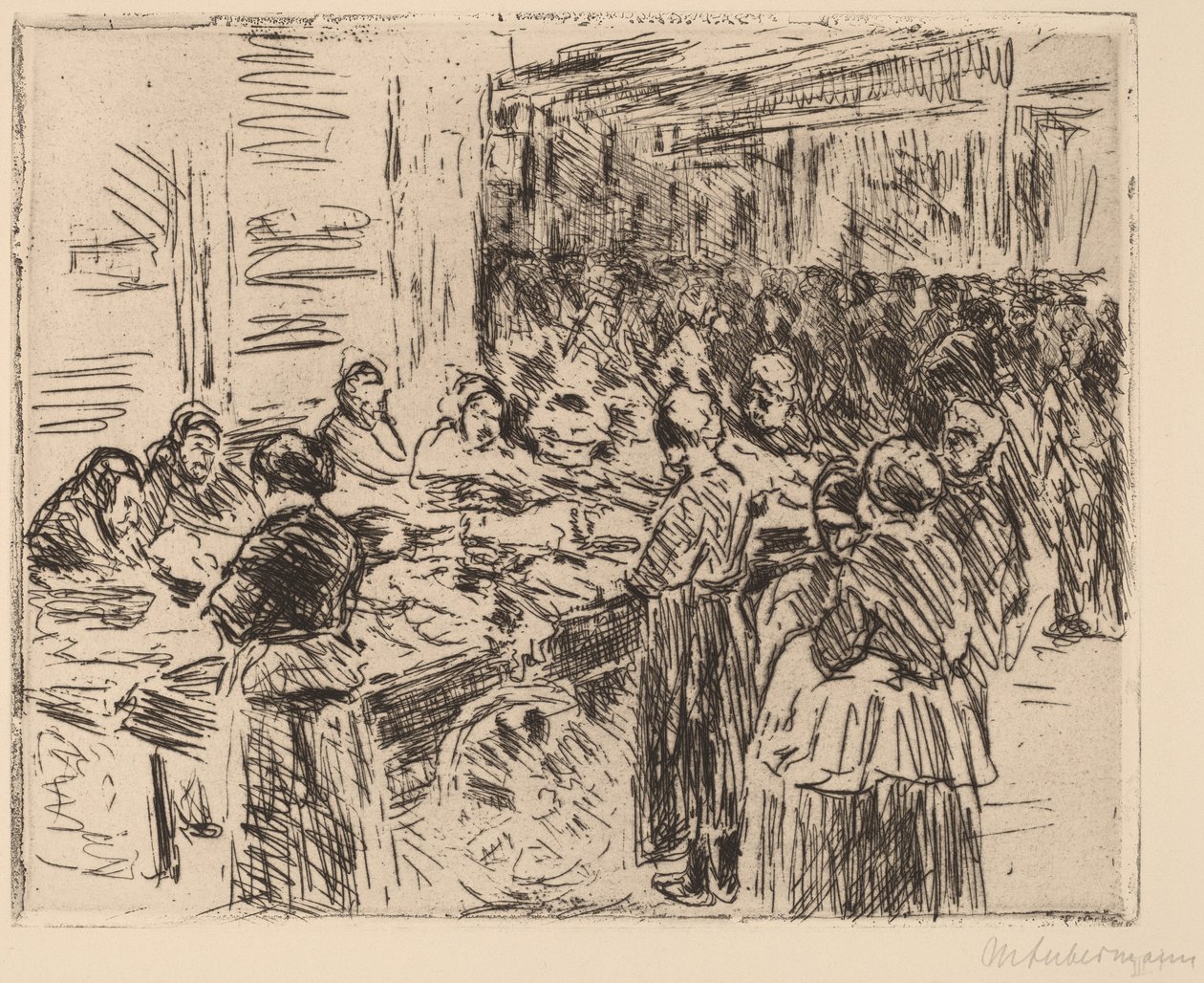 من الحي اليهودي في أمستردام: Fishmarket on the Street Corner بواسطة ماكس ليبرمان