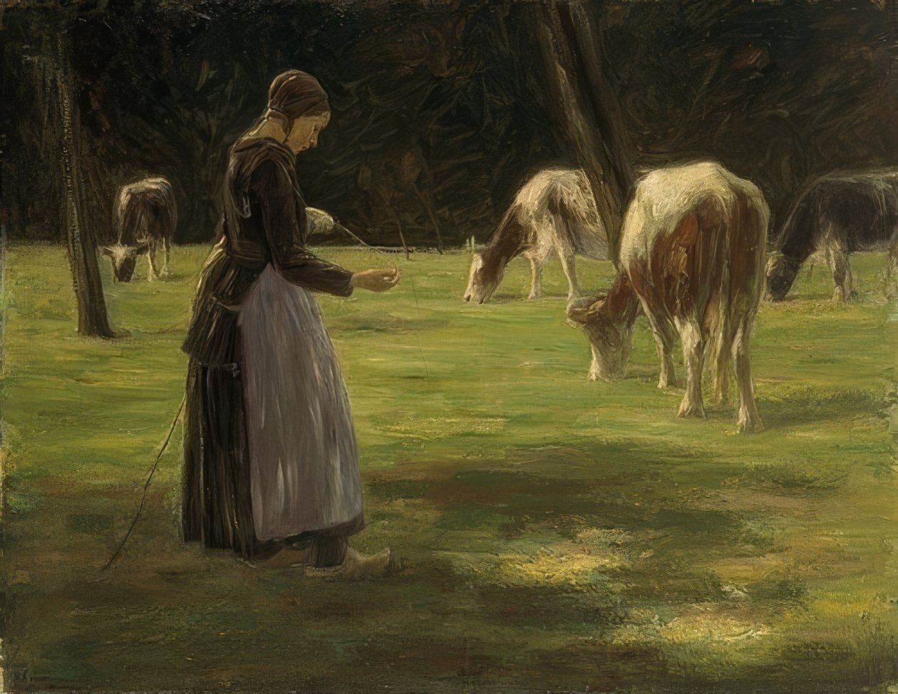 Kuhhirtin. 1890-192 بواسطة ماكس ليبرمان