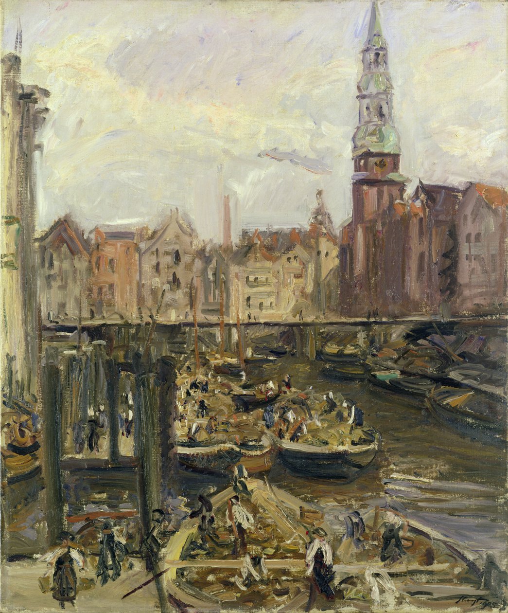 سوق عائم على قناة في هامبورغ ، 1905 بواسطة ماكس Slevogt