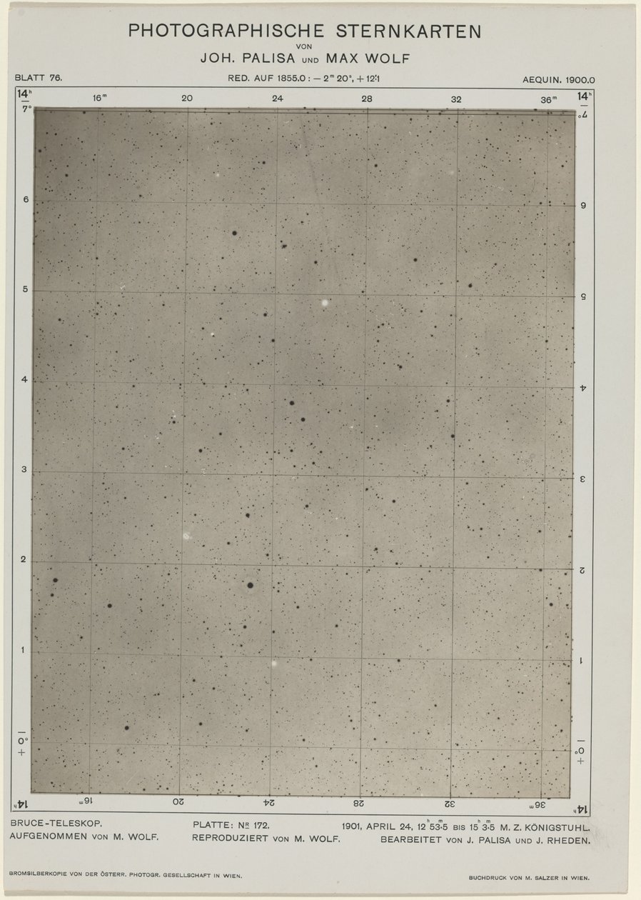 مخططات نجوم التصوير الفوتوغرافي 24 أبريل 1901 ، 480. المؤلفون: ماكس وولف ، يوهان باليزا. بواسطة ماكس وولف ويوهان باليزا