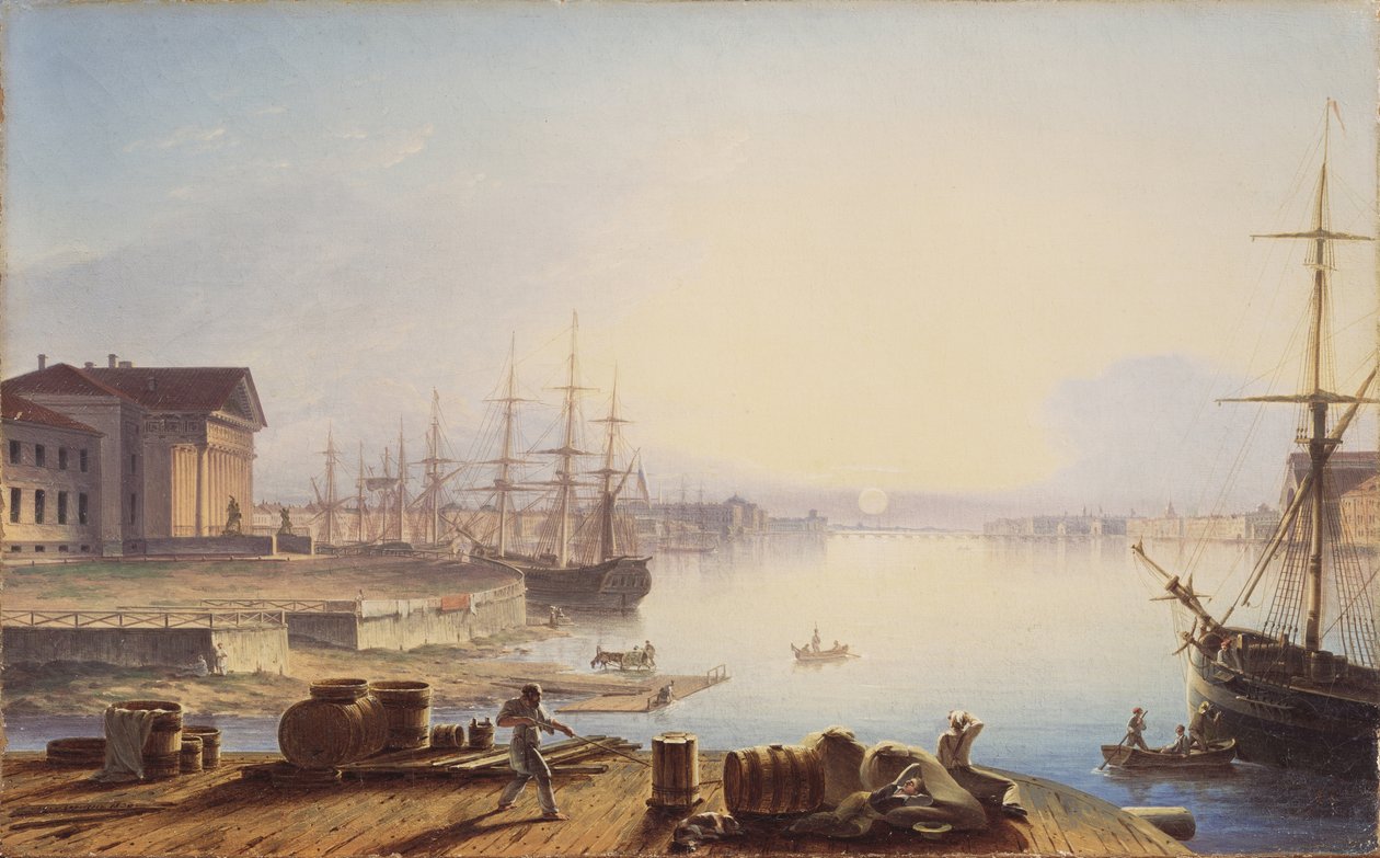 شروق الشمس فوق نيفا في سانت بطرسبرغ ، 1830 بواسطة مكسيم Nikiphorovich Vorobyev