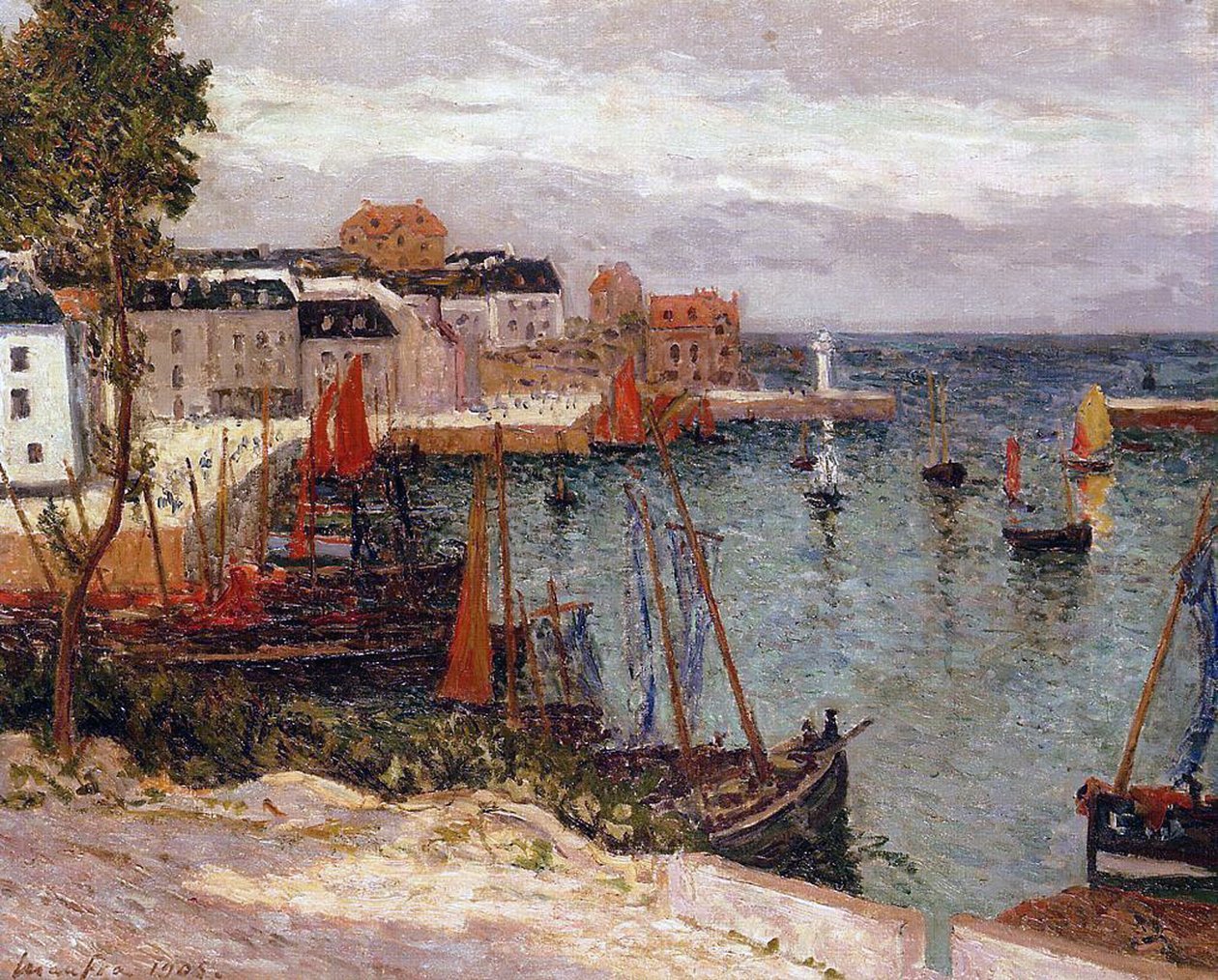 ميناء Sauzon ، Belle-Isle ، بريتاني ، 1905 بواسطة مكسيم اميل لويس موفرا