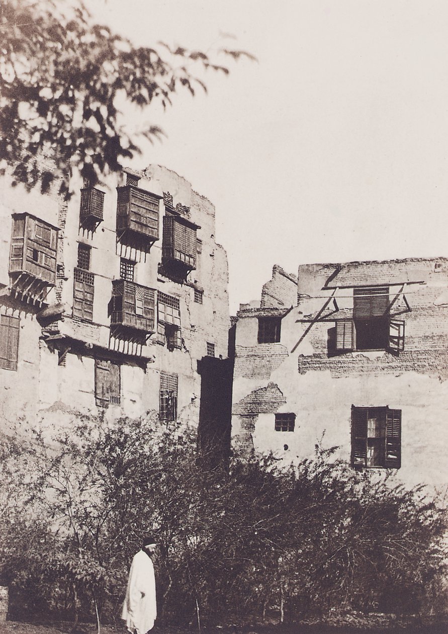 القاهرة ، منزل وحديقة في الحي الفرنسي ، مع جوستاف فلوبير ، 1850 بواسطة ماكسيم دو كامب