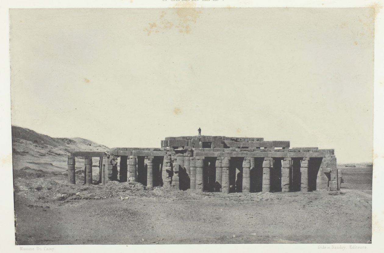 جورنه ، قبر أوزيماندياس ، طيبة ، 184951 ، طبع 1852. بواسطة ماكسيم دو كامب