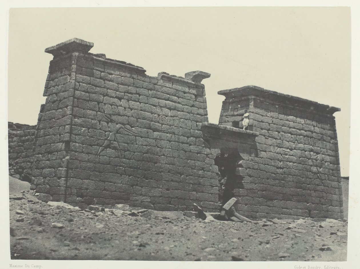Hémi-Spéos De Séboua ، Pylons ، النوبة ، 184951 ، طُبع 1852. بواسطة ماكسيم دو كامب