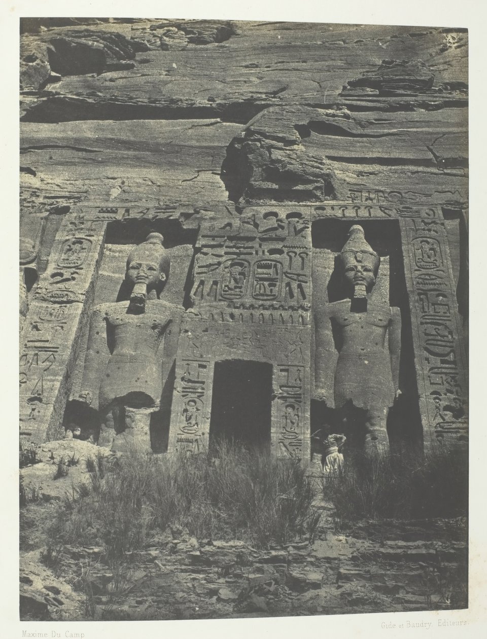 إبسامبول ، مدخل سبيوس حتحور ، النوبة ، 184951 ، طُبع عام 1852. بواسطة ماكسيم دو كامب