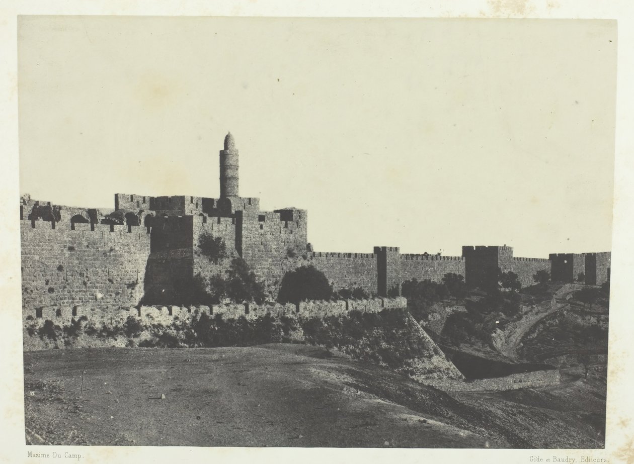 القدس ، الحائط الغربي ، فلسطين ، 184951 ، طبعت 1852. بواسطة ماكسيم دو كامب