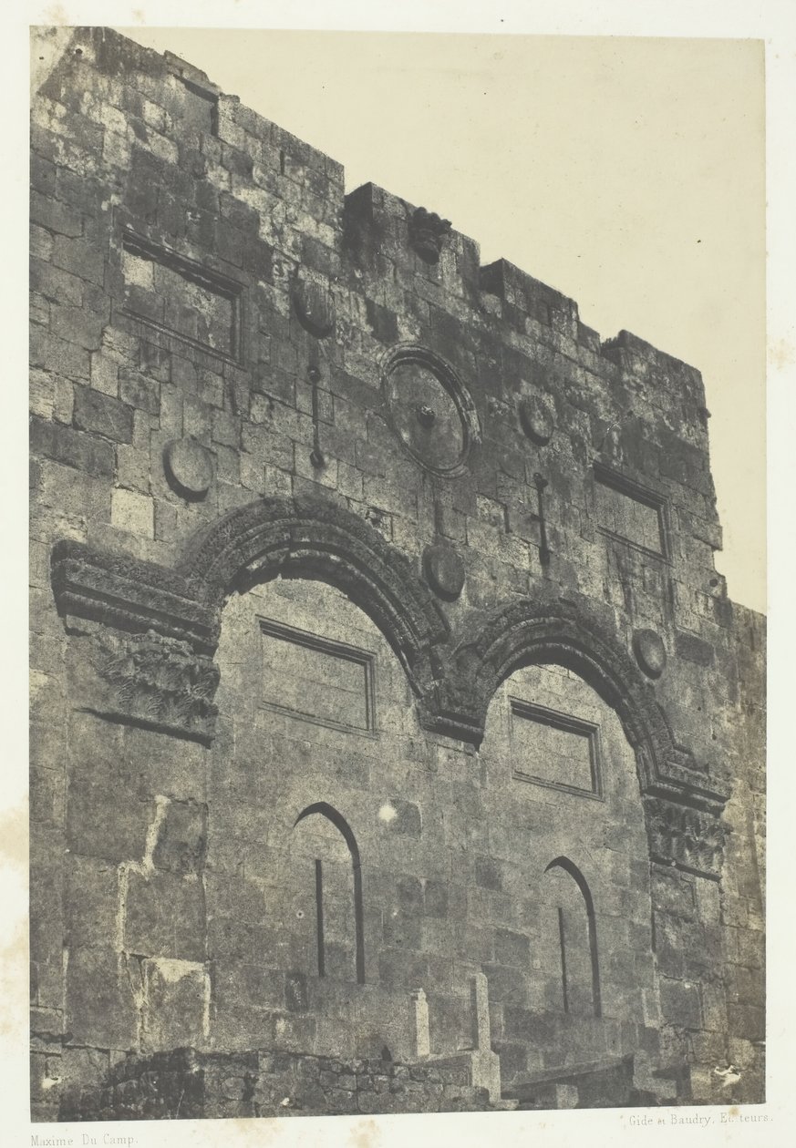 القدس ، باب الذهبي باب الظاهرية ، فلسطين ، 184951 ، طبع 1852. بواسطة ماكسيم دو كامب