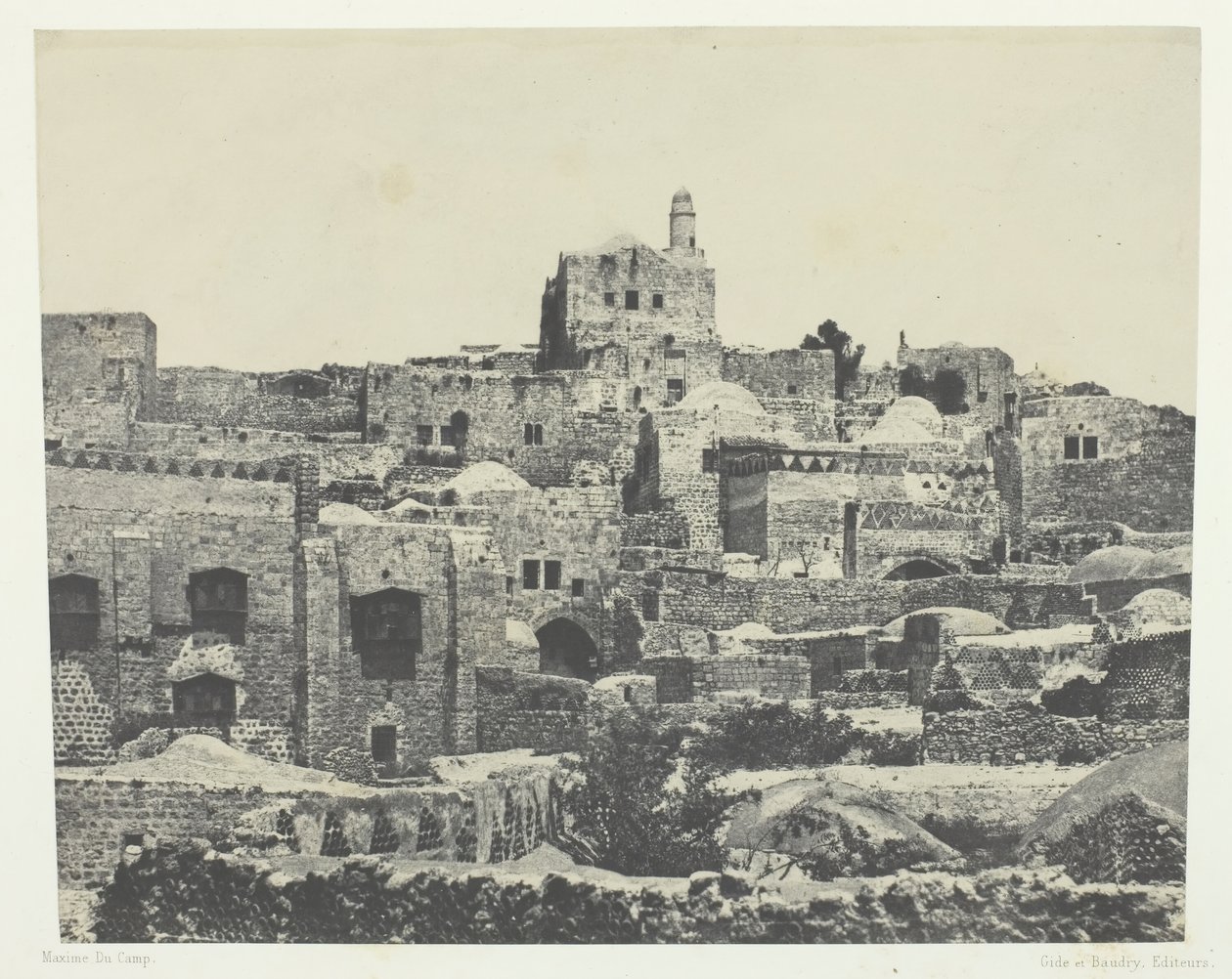 القدس ، الحي الغربي ، فلسطين ، ١٨٤٩٥١ ، طبع ١٨٥٢. بواسطة ماكسيم دو كامب