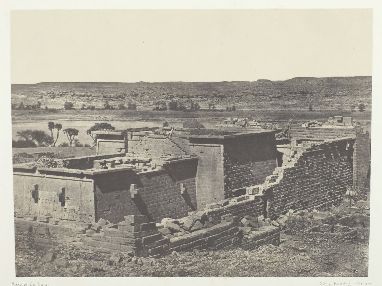كلابشة ، منظر عام لمعبد كلابشة تلميس ، النوبة ، 184951 ، طُبع عام 1852. بواسطة ماكسيم دو كامب