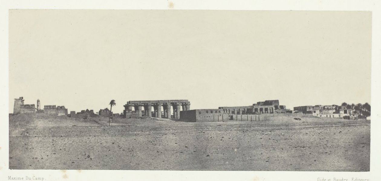 الأقصر ، منظر عام للأطلال ، طيبة ، 184951 ، طبعت عام 1852. بواسطة ماكسيم دو كامب