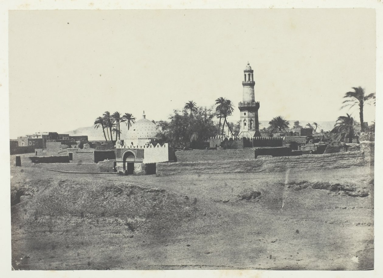 مسجد العارف وقبر مراد بك ، صعيد مصر ، 184951 ، طبعت 1852. بواسطة ماكسيم دو كامب