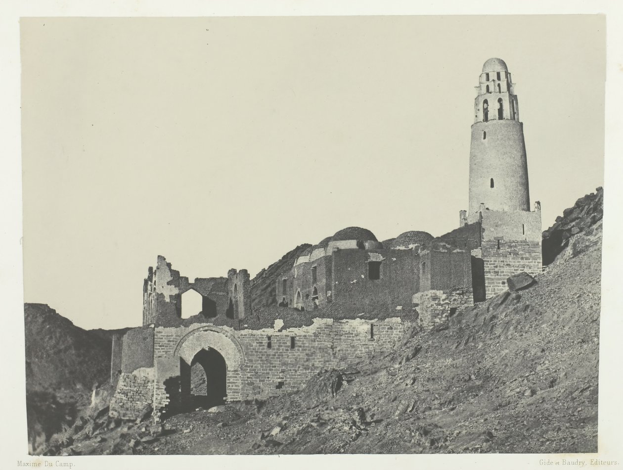 مسجد بلال بقرية باب النوبة 184951 طبعت 1852. بواسطة ماكسيم دو كامب