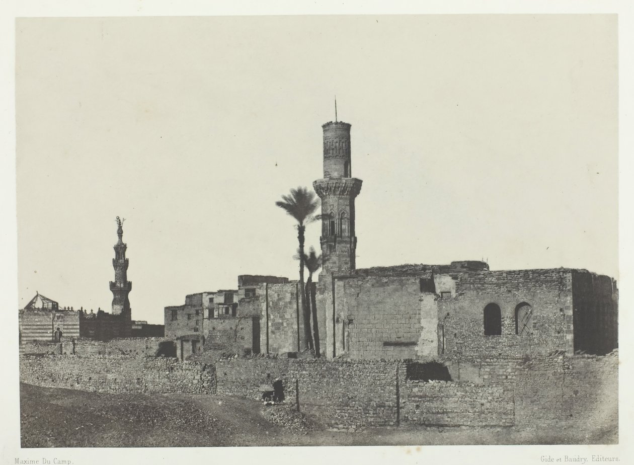 مسجد بالقرب من باب السعيدة ، القير ، 184951 ، طبعت 1852. بواسطة ماكسيم دو كامب