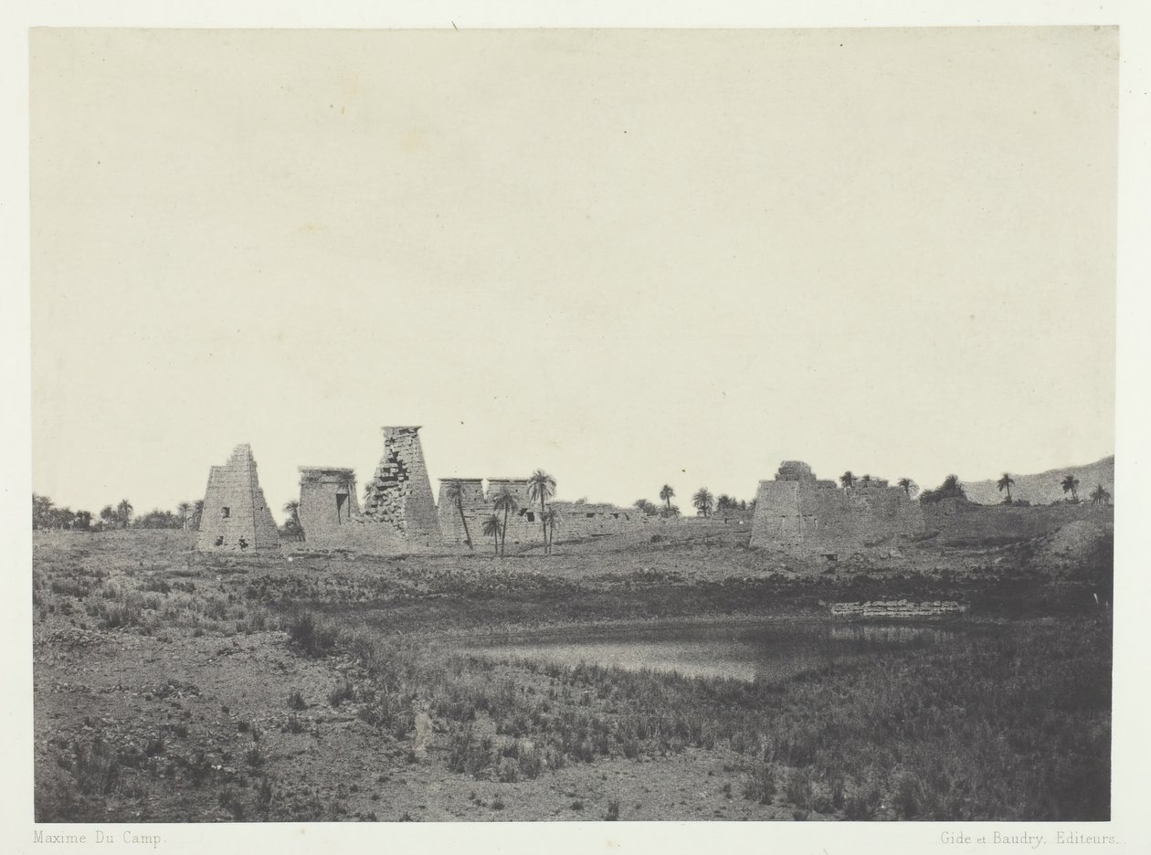 قصر الكرنك ، جنوب البروبيليا ، طيبة ، 184951 ، طبع 1852. بواسطة ماكسيم دو كامب