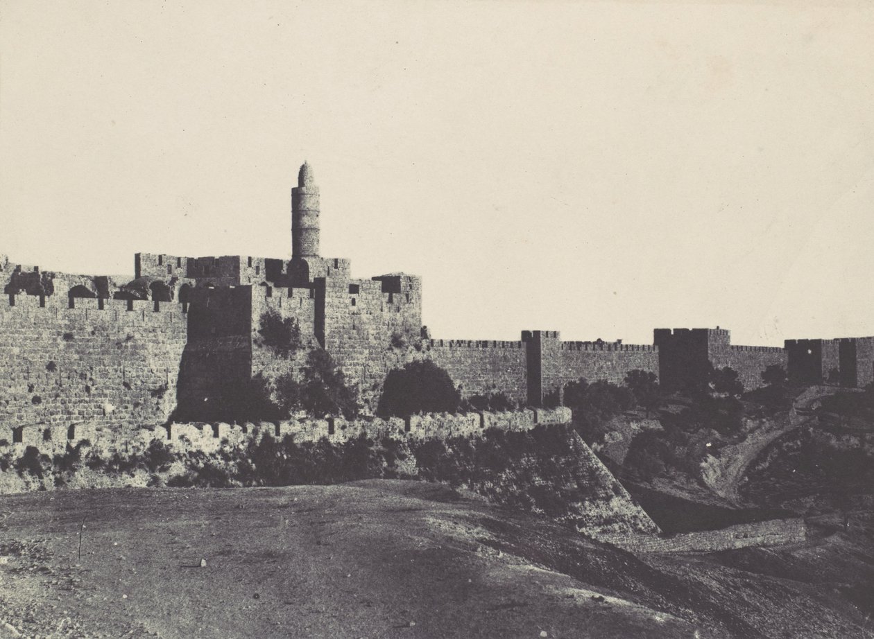 فلسطين. بيت المقدس. الجزء الغربي من الجدران 1850. بواسطة ماكسيم دو كامب
